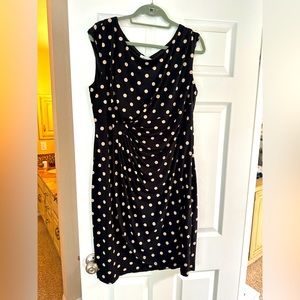 Dress barn size women’s 16 dress black and tan polka dots